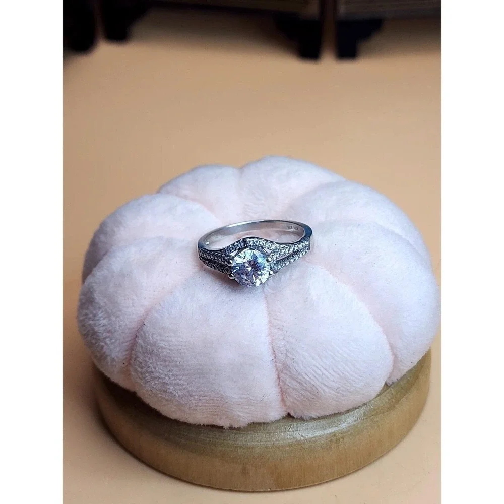 Vtg KIRAN JEWELS KRN Signed 925 Sterling Silver CZ Ring Size 8¼ FREE $HIPPING!!‎